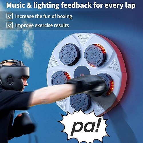 Miniatura 2 de Máquina de boxeo de música, máquina de boxeo FDOSE-POERRY y equipo de boxeo, máquina de boxeo musical montada en la pared para el hogar, interior y