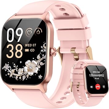 Smart Watch for Women Fitness Tracker 1.85" Smartwatch for Android Phones iPhone Compatible Samsung Bluetooth Call Answer/Make Womens Watches Activity Heart Rate/Sleep/SpO2 Monitor IP68 Waterproof