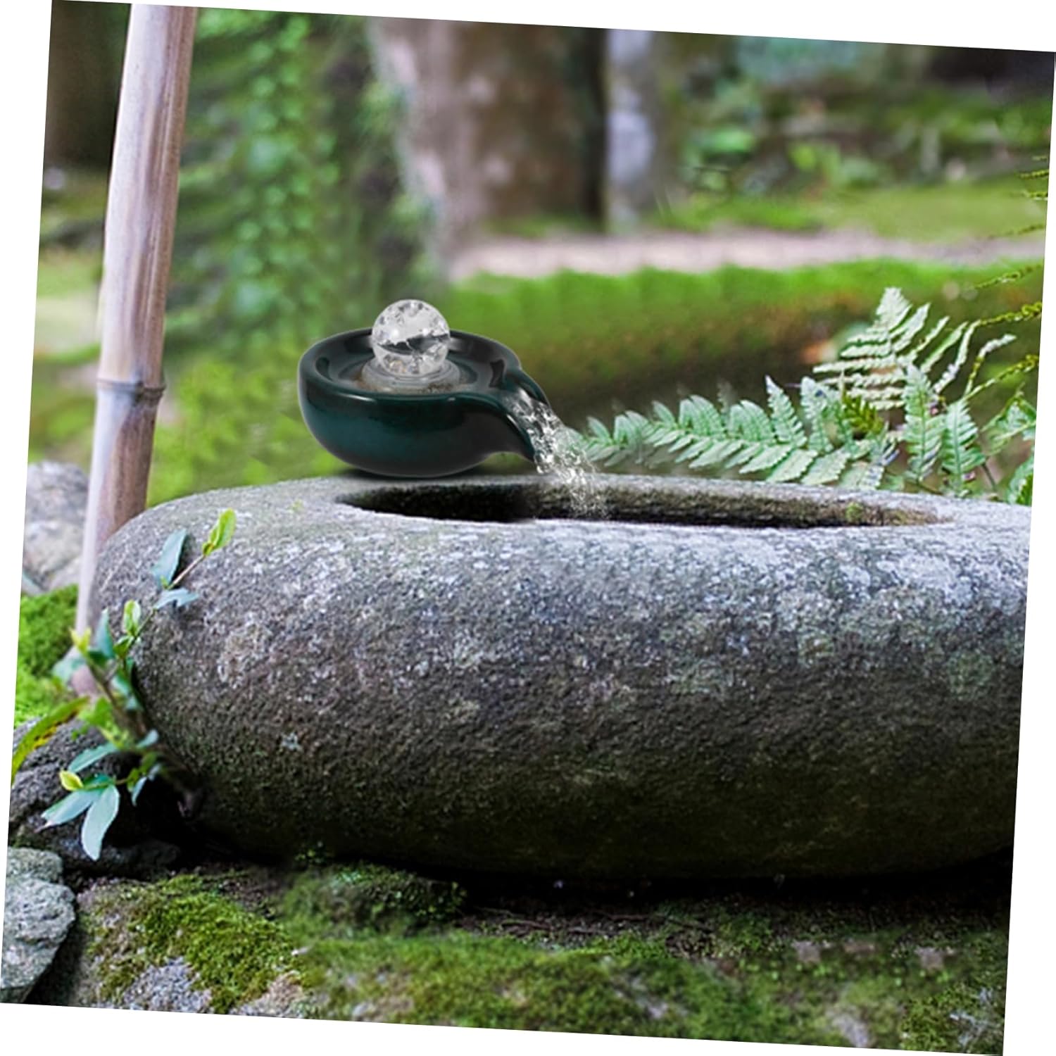 Happyyami Ceramic Outdoor Fountain Outlet Accessory for Garden Waterfall Decorative Water Feature Circulating Fountain Spout for Landscape Decor