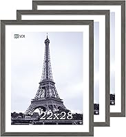 Vista 4 de VCK 8x10 Picture Frames - Black, Wide Border Solid Wood Frame, Display Photo in Horizontal and Vertical, for Home, Office, Gallery, Woodgrain
