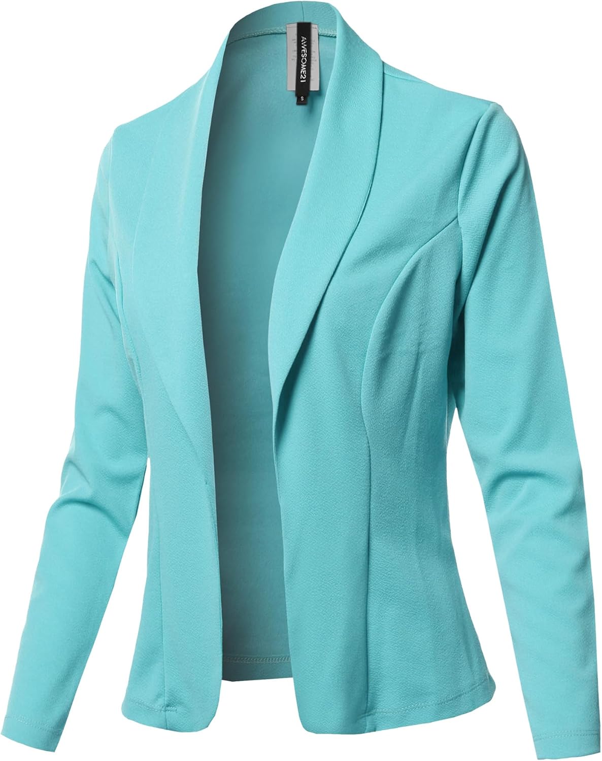 Women's Solid Long Sleeve Open Front Office Blazer Jacket