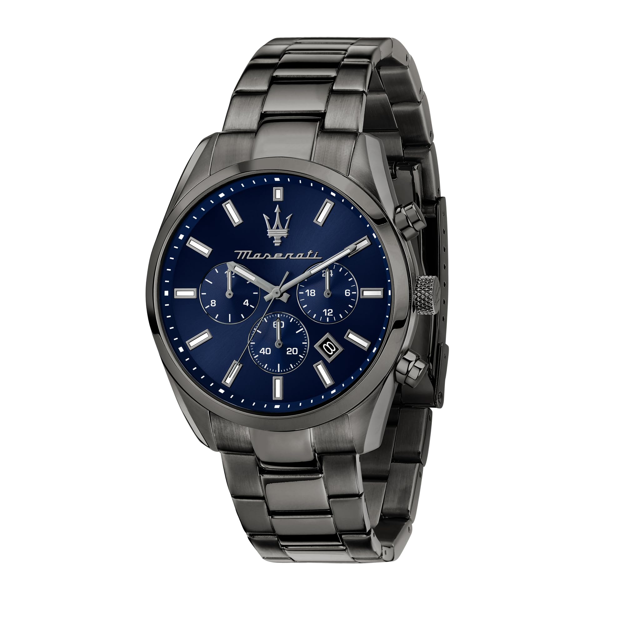Maserati Stainless Steel Classic Date Chronograph Analog Dial Color Blue Men Watch - R8853151012, Gray Band (B0CC2H85HJ) Amazon Price History, Amazon Price Tracker