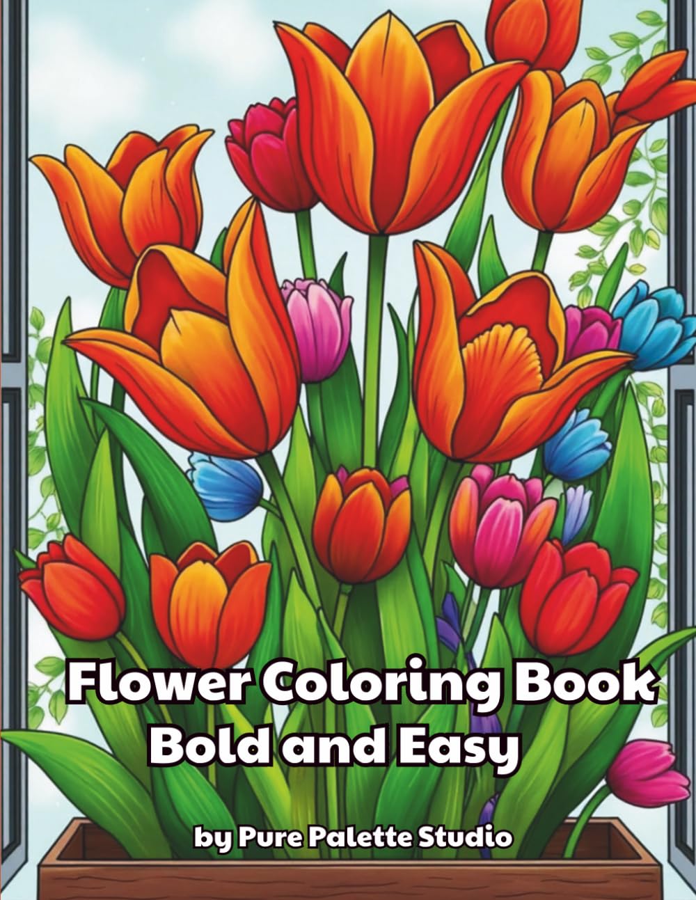 Bold and Easy Flower Coloring Book for Markers: Simple Floral Designs, Large Print Pages, Single-Sided to Prevent Bleed-Through, Perfect for Relaxation and Beginners