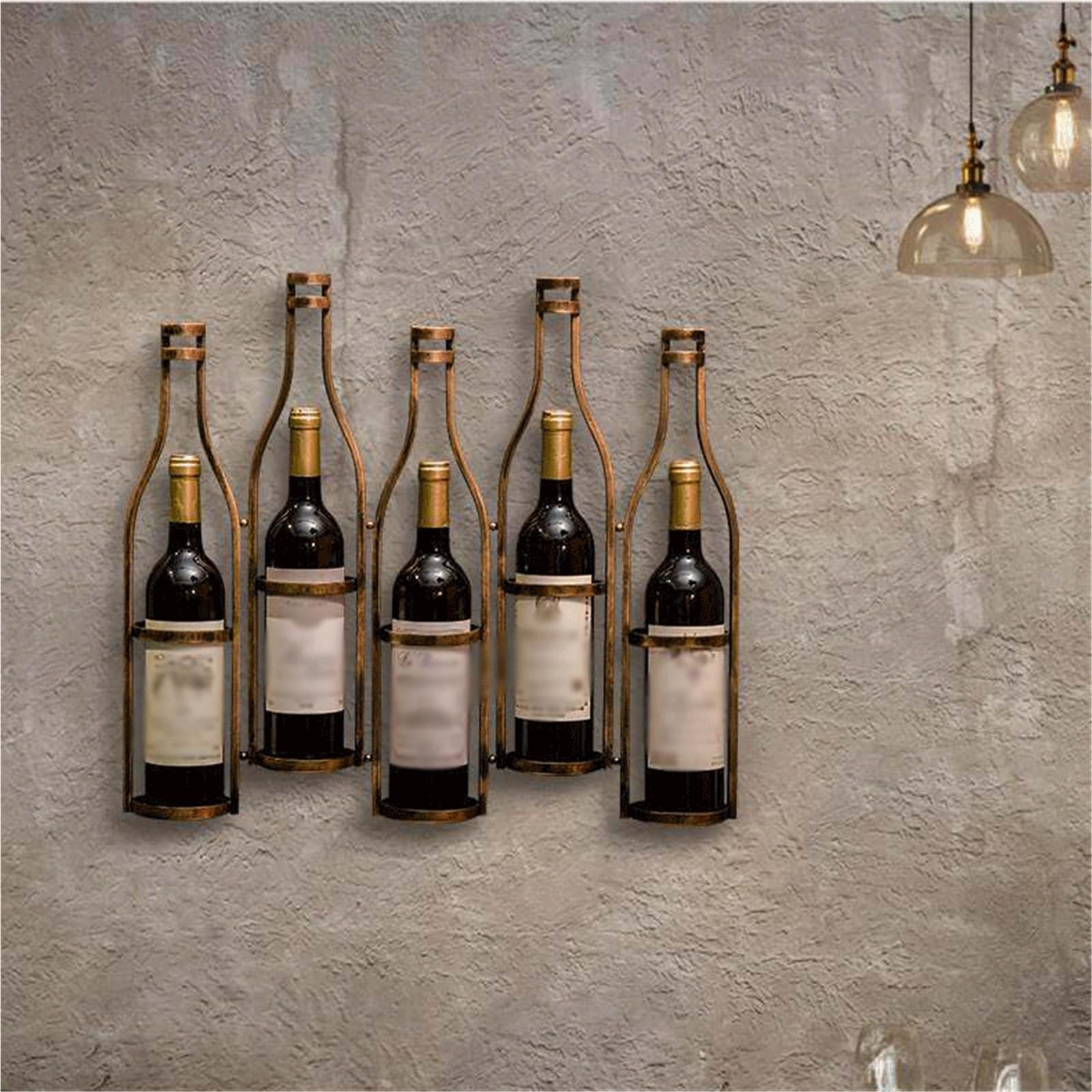 Versatile Portabottiglie Vintage da Parete in Ferro battuto