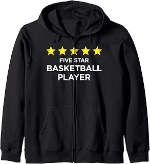 Five Star Basketball Player Rating Word Design Zip Hoodie