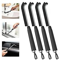 Oderra Spazzola Per La Pulizia Delle Fessure Con Setole Dure, 3 mm Spazzola Pulizia Fessure Per Doccia Cucina Bagno, Spazzole Per Pulire Fughe E Angoli Stretti (4 Pezzi, Nero)