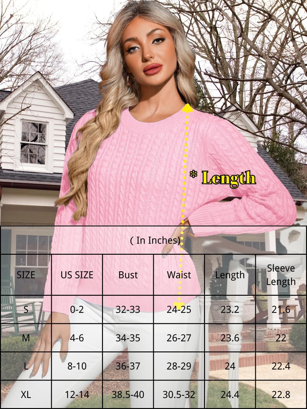 Women's Dressy Fitted Cable Knit Sweater Lightweight Soft Classic Casual Pullover Trendy Fall Outfits - Image 6