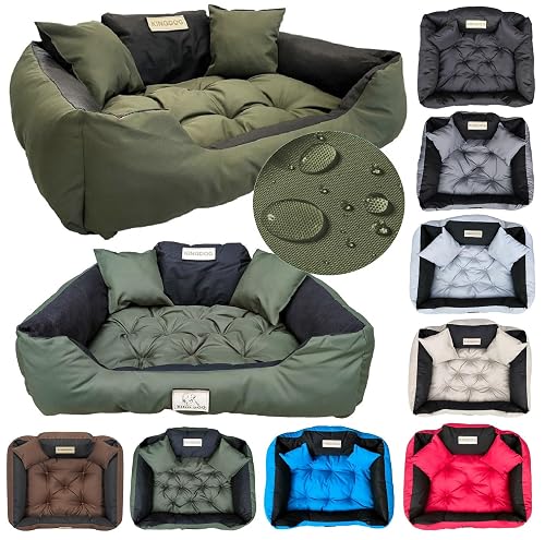 KING DOG Cama para Perros Muy Grandes XXL 130 x 105 cm Cojín Impermeable Lavable Sofá Cómodo Esponjoso Suave…