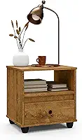 Mesa De Cabeceira Mudo Box Retro Com Gaveta Quarto Cama (Freijó)