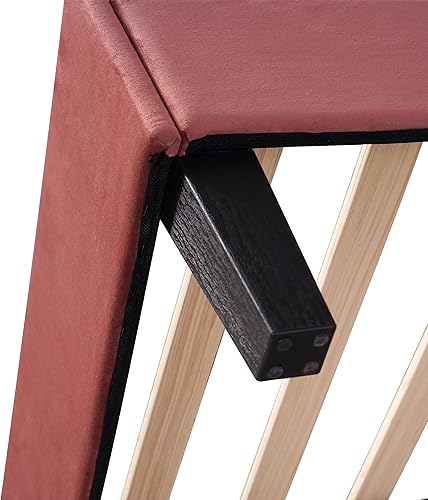 Miniatura 8 de Merax Base de cama matrimonial tapizada con cabecero, cabecera especial en forma de carcasa de tamaño matrimonial con tablas. No necesita somier