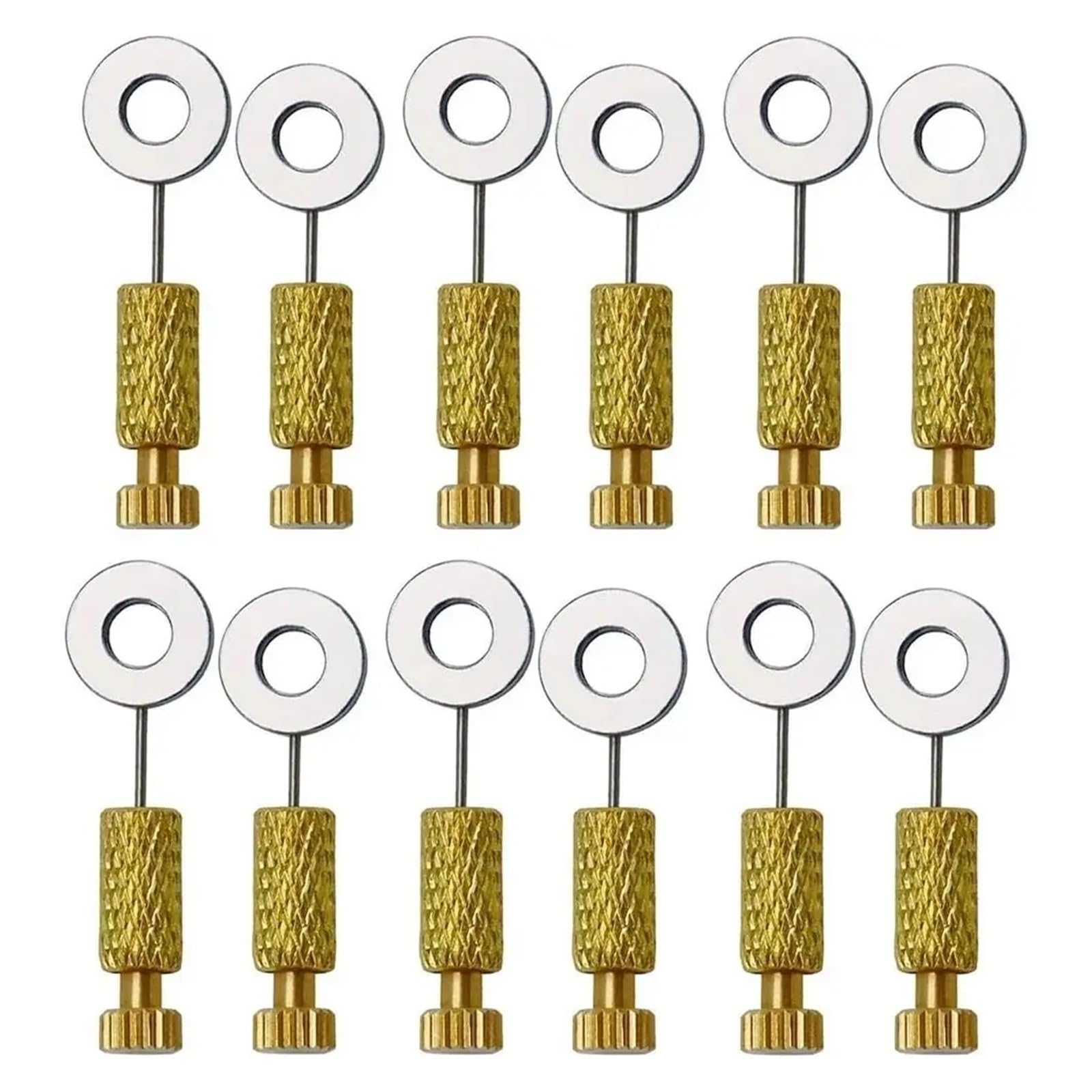 Lot de 20 aiguilles de positionnement de suture en cuir pour bricolage (6 à 12 mm, doré)