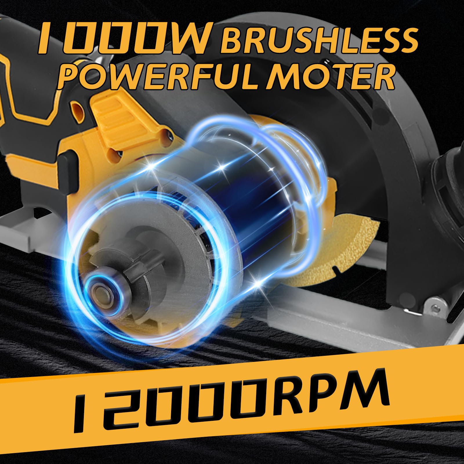 Bezprzewodowa piła tarczowa do baterii Dewalt 20 V, bezszczotkowa Power Mini piła kątowa, 3 prędkości i 12 000 obr./min, głębokość cięcia 20 mm, do metalu, drewna, tworzywa sztucznego (bez baterii)