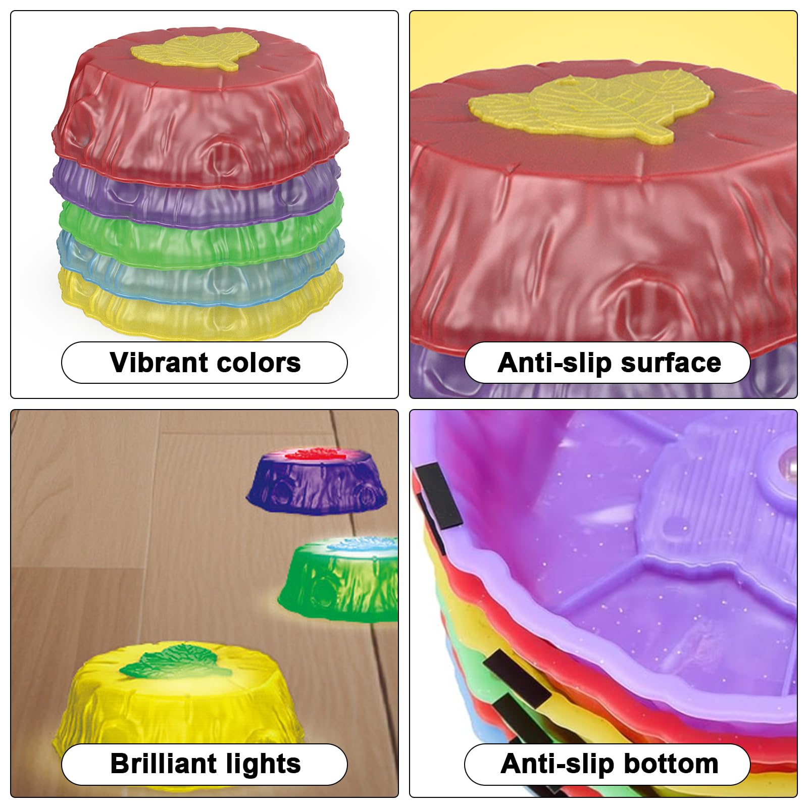 Light Up Stepping Stones Kids, 6 Pcs Sensory Stepping Stones, Stackable Balance Stepping Stones Kids - Image 3