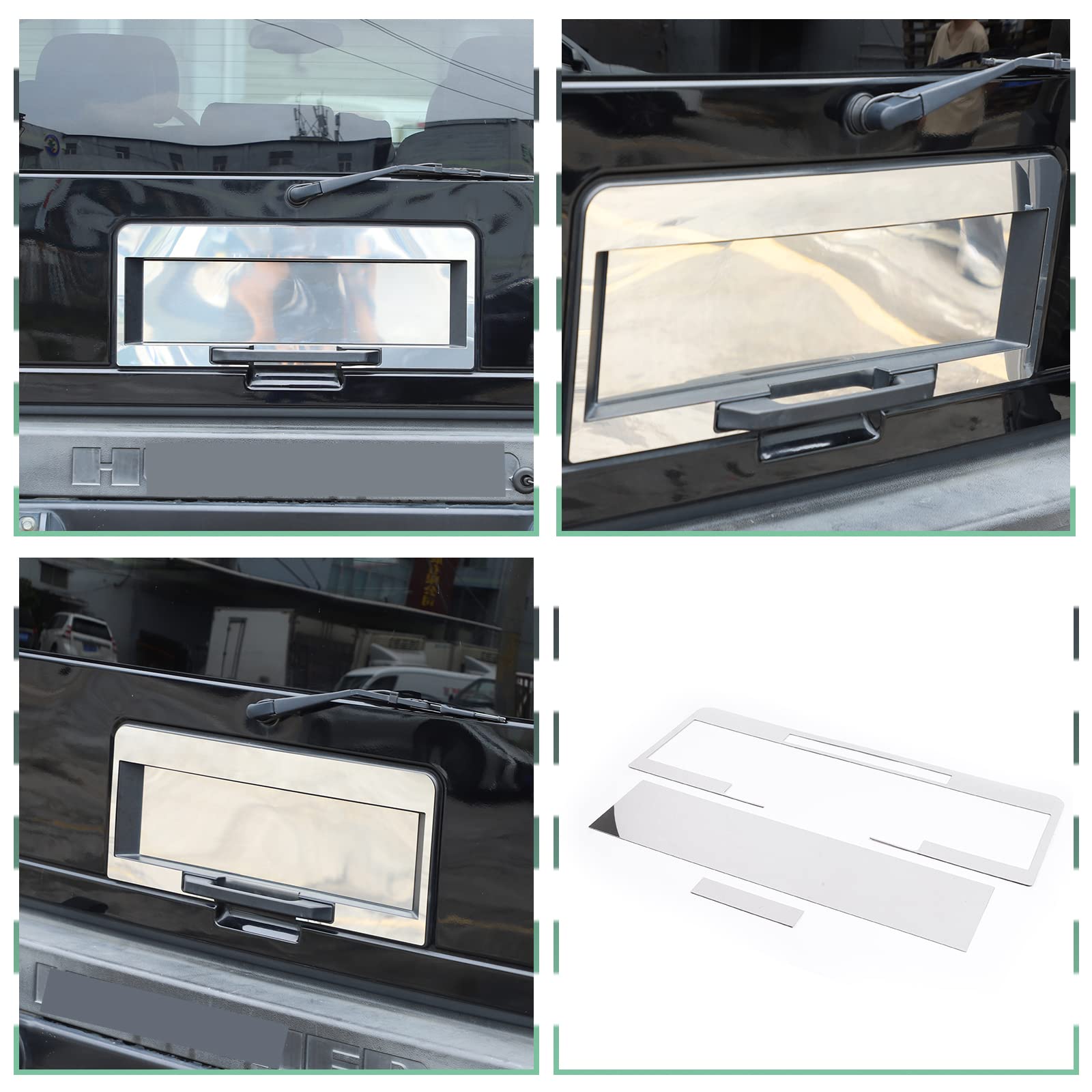 Fit for 2003-2009 Hummer H2 Stainless License Rear License Plate Frame,Car Rear Licenses Plate Covers Holders Decorative Frames (Style C (Without Holes))