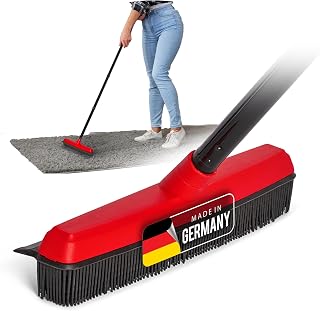 Novaliv Gummibesen mit Stiel zum Stecken Auto & Abzieher Friseurbesen Gummi Noppenbesen Hundehaarentferner Broom Besen für Drinnen Steinböden Teppichbesen Bodenabzieher Haushaltsbesen Wunderbesen