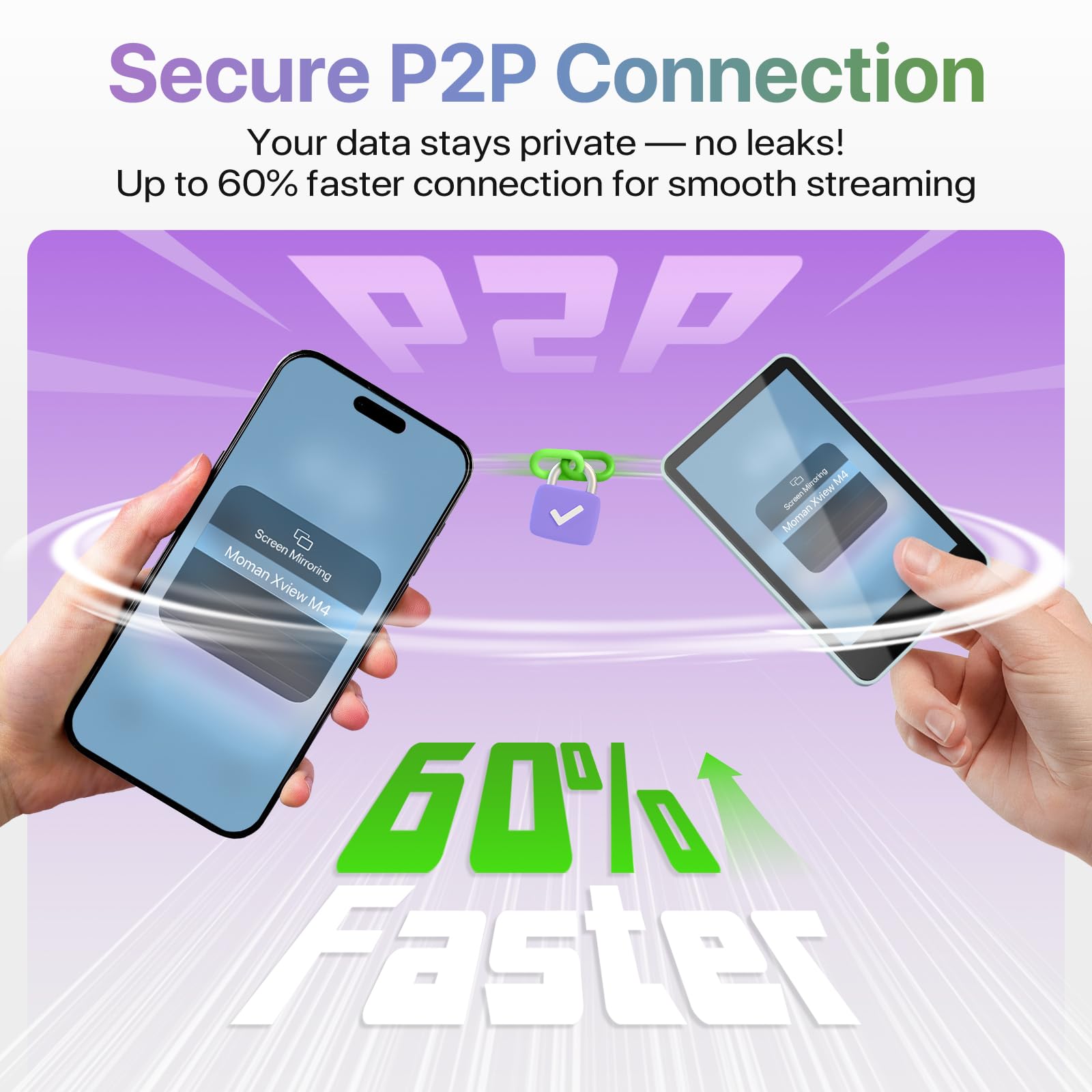 Moman Magnetyczny ekran monitora do selfie dla iPhone 17 i Android, 4K/1080p 3,97" bezprzewodowy ekran monitorujący do iPhone'a 7-17, akcesoria do kamery tylnej do TikTok Live Streaming Vlog - różowy