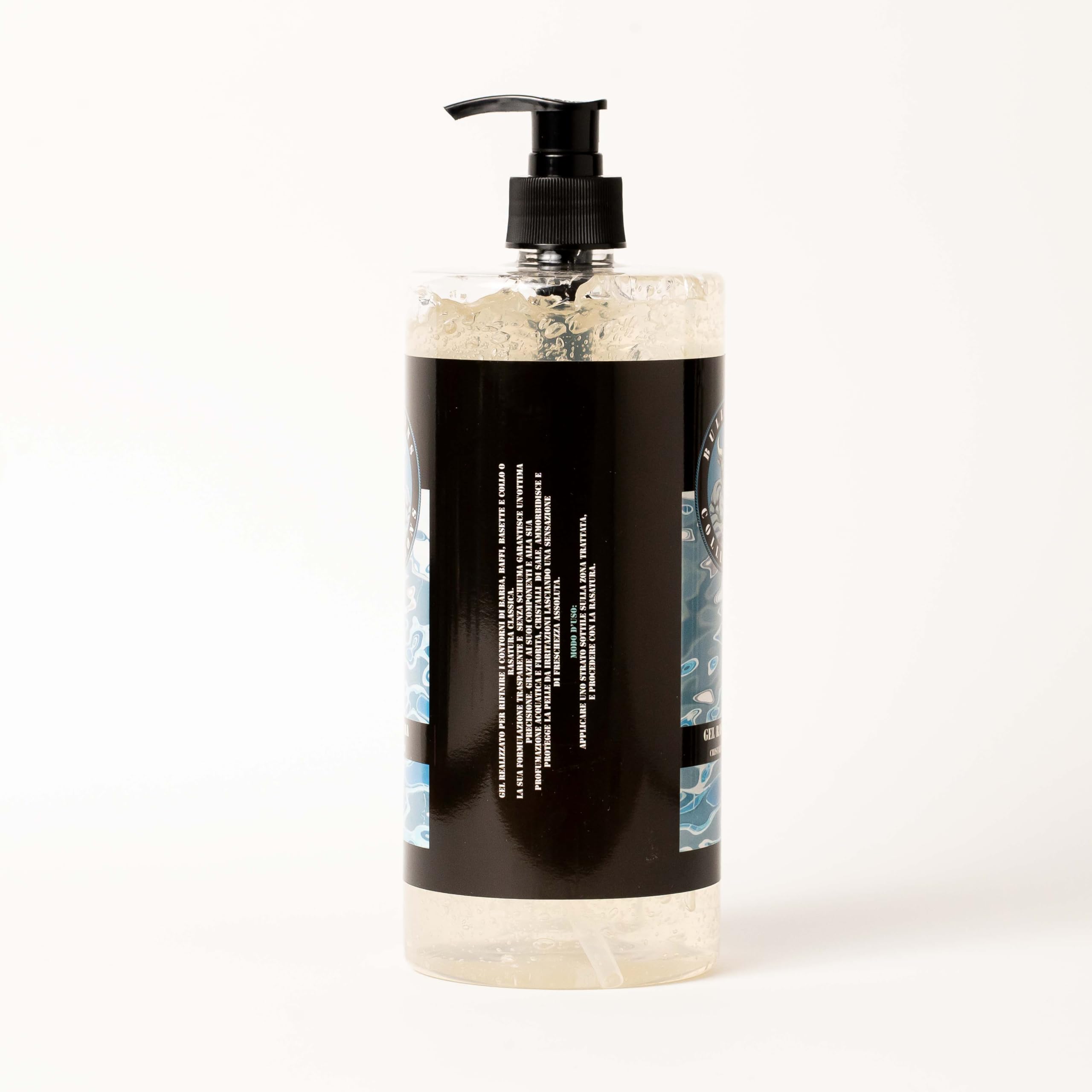 Gel Rasatura Cristalli di Sale 1 litro | Formula Trasparente, Profumazione Acquatica, Lenisce la Pelle, Senza Schiuma, Contorni Precisi