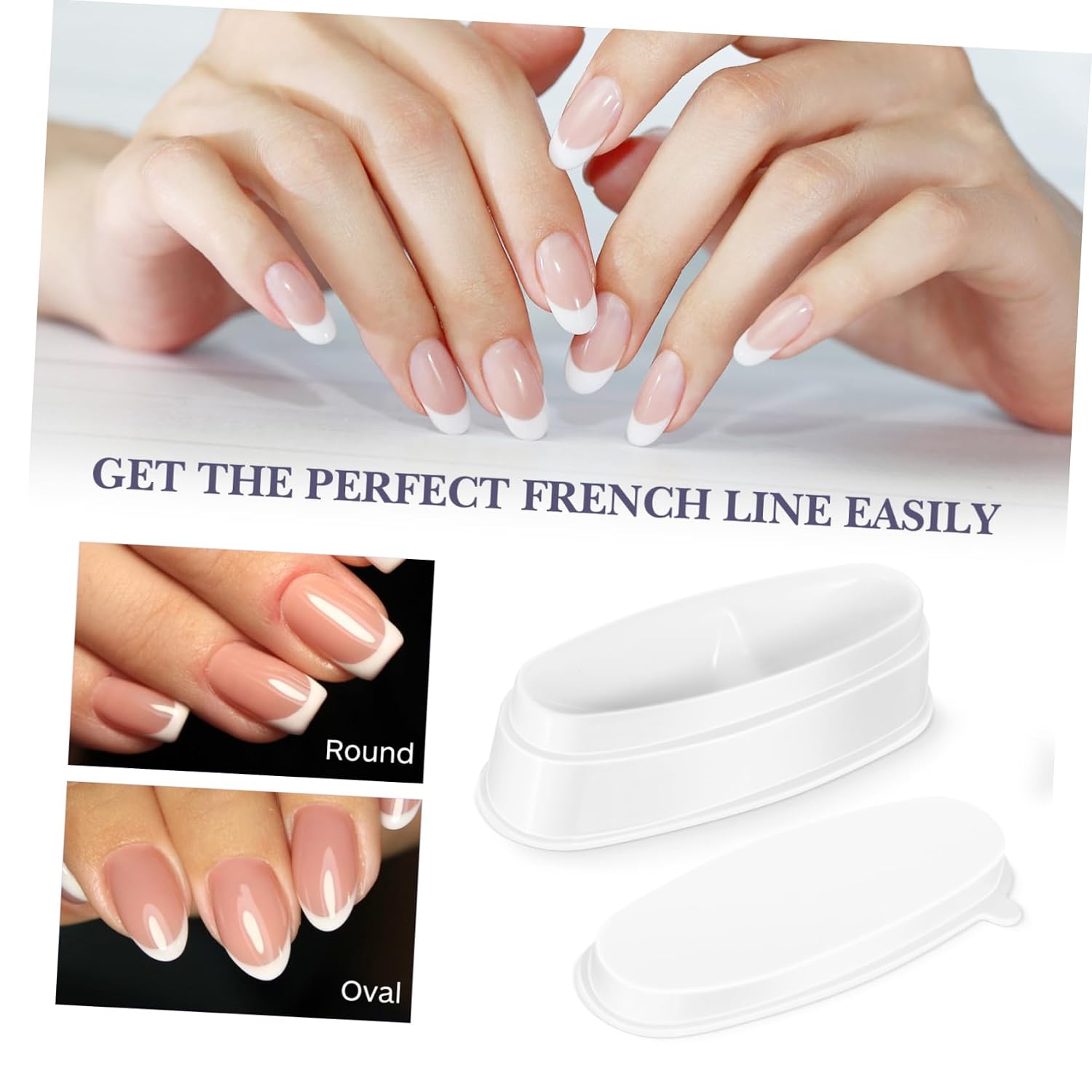 3pcs Ergonomic Nail Art Dipping Powder Trays Convenient Storage Boxes for French Dip Nail Systems Easy Powder Application Cleanup Plastic Design