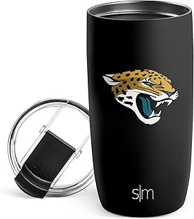 Simple Modern Officially Licensed NFL Jacksonville Jaguars 16oz Travel Coffee Tumbler with Flip Lid | Stainless Steel Cup | Football Gifts for Men, Women | Voyager Collection | Jacksonville Jaguars