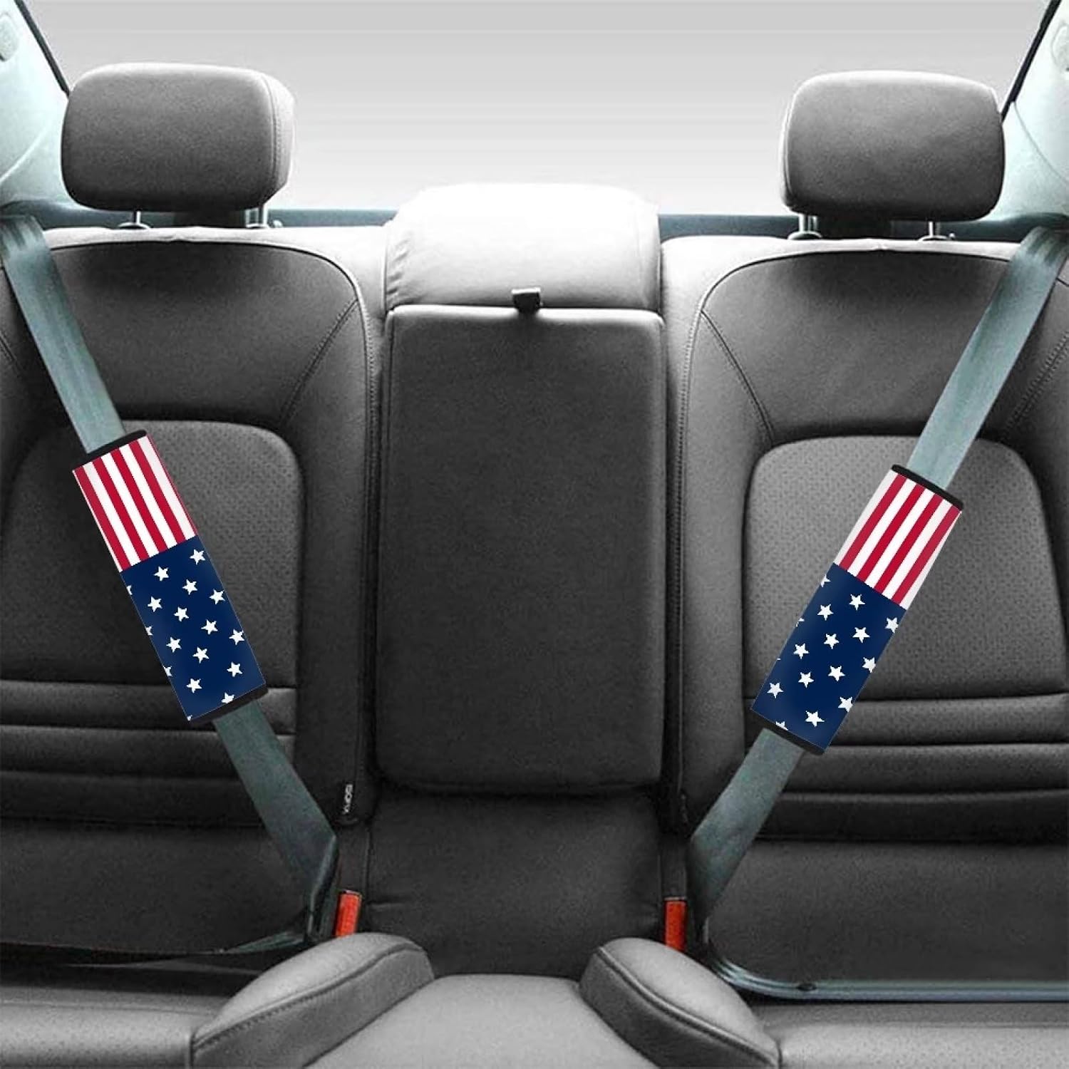 USA Flag Car Seat Belt Cover Pad,Super Soft Comfortable Shoulder Seatbelt Pads Cushions,Pack of 2