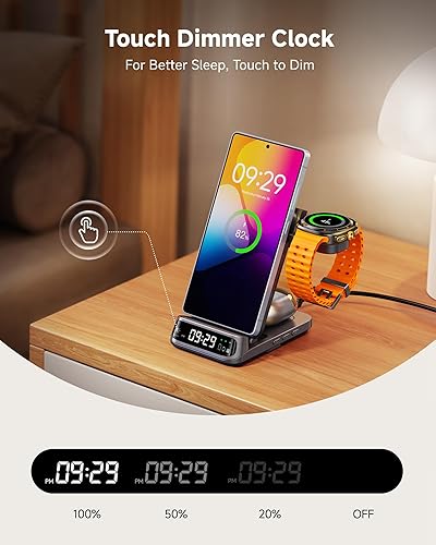 Miniatura 3 de SwanScout 708S 3-in-1 Wireless Charging Station for Samsung S25 Ultra/S25/S24/S23/S22/Z Flip7, Foldable Wireless Charger for Galaxy Watch 8