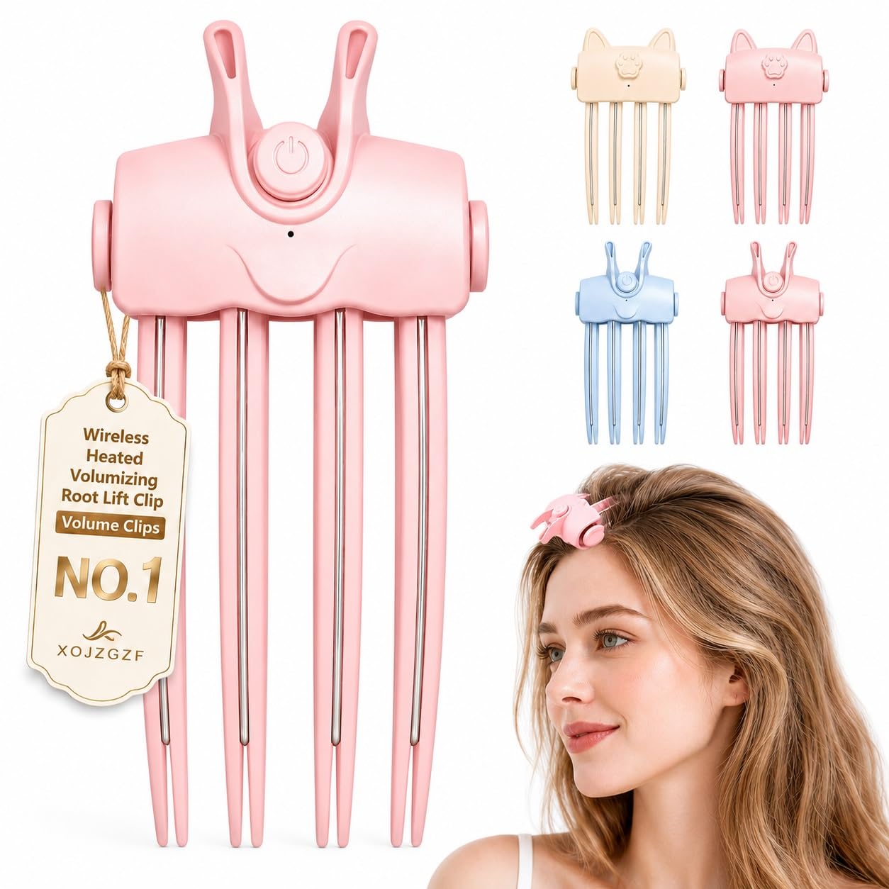 Wireless Heated Volumizing Root Lift Clip Volume Clips Electric Volumizer