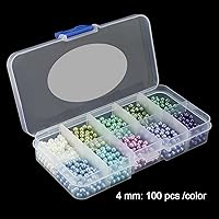 Vista 6 de BEADNOVA Cuentas de perlas de satén para manualidades, pequeñas perlas de imitación de vidrio sueltas para fabricación de joyas