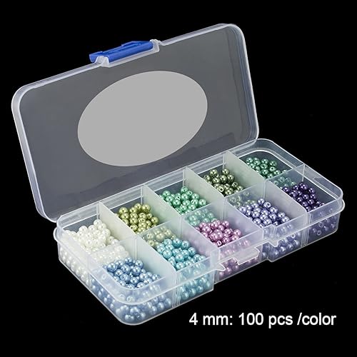 Miniatura 6 de BEADNOVA Cuentas de perlas de satén para manualidades, pequeñas perlas de imitación de vidrio sueltas para fabricación de joyas (0.157 pulgadas,