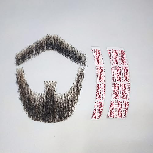 Barba falsa realista entretenimientodramafiestapelícula, bigote falso pelo facial, barba falsa, pelo facial de cabra, pegado con adhesivo para una