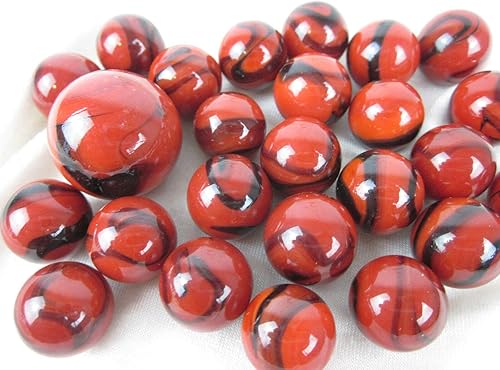 Miniatura 3 de 25 canicas de vidrio mariquita rojonegro remolino estilo clásico paquete de juego (24 jugadores, 1 tirador) decoraciónrelleno de jarrónacuario