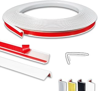KTINITK 20ft Peel and Stick Vinyl Corner Trim White - 90° Edge Trim for Backsplash Tiles, Kitchen Walls, Furniture & Baby Safety