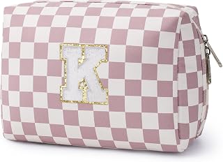 Narwey Initial Makeup Bag, Birthday Gifts for Teen Girls kids Tween Women