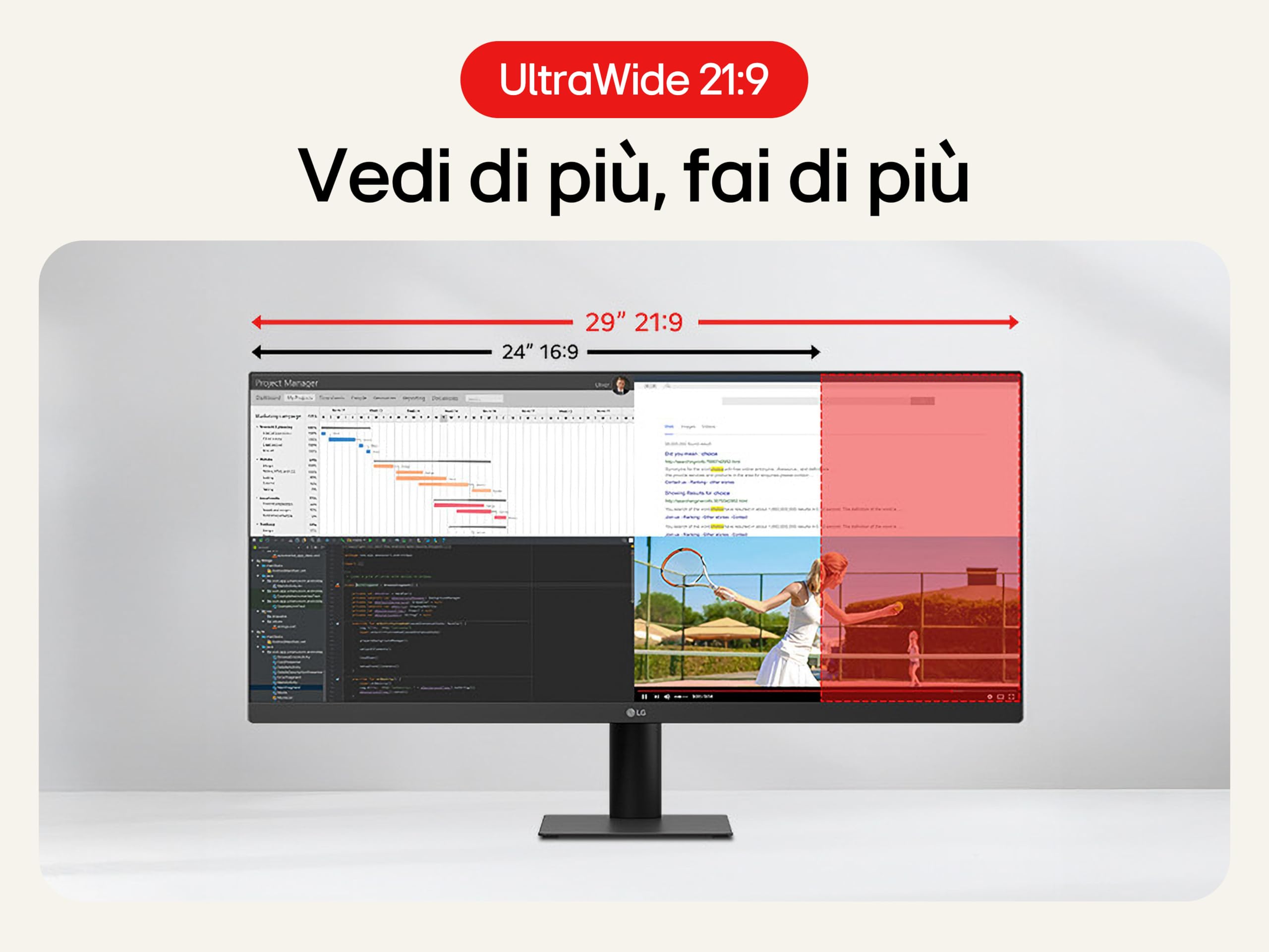 UltraWide Monitor 29U511A 21:9 29 Pollici - WFHD 100Hz - Dettaglio