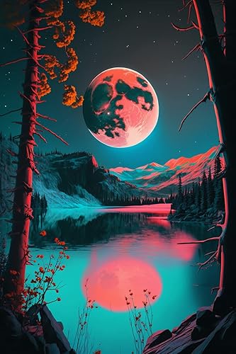 Miniatura 9 de RMSGOZO Kits de pintura de diamantes de imitación coloridos Aurora Borealis, maravilloso mundo completo redondo de piedras preciosas de diamantes de