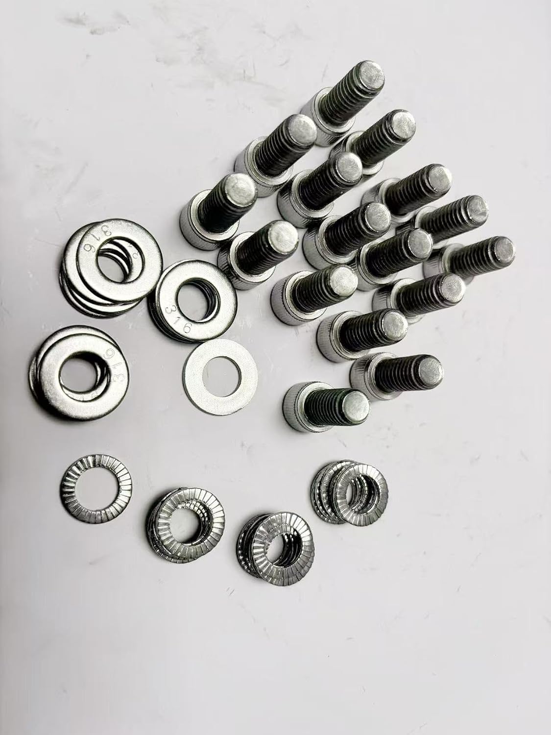 3/8" Stainless Steel Socket Head Bolts for Big Block Chevy 396 402 427 454 502 V8 Install Exhaust Headers to Cylinder Heads Up to 5/16" Flange Thickness