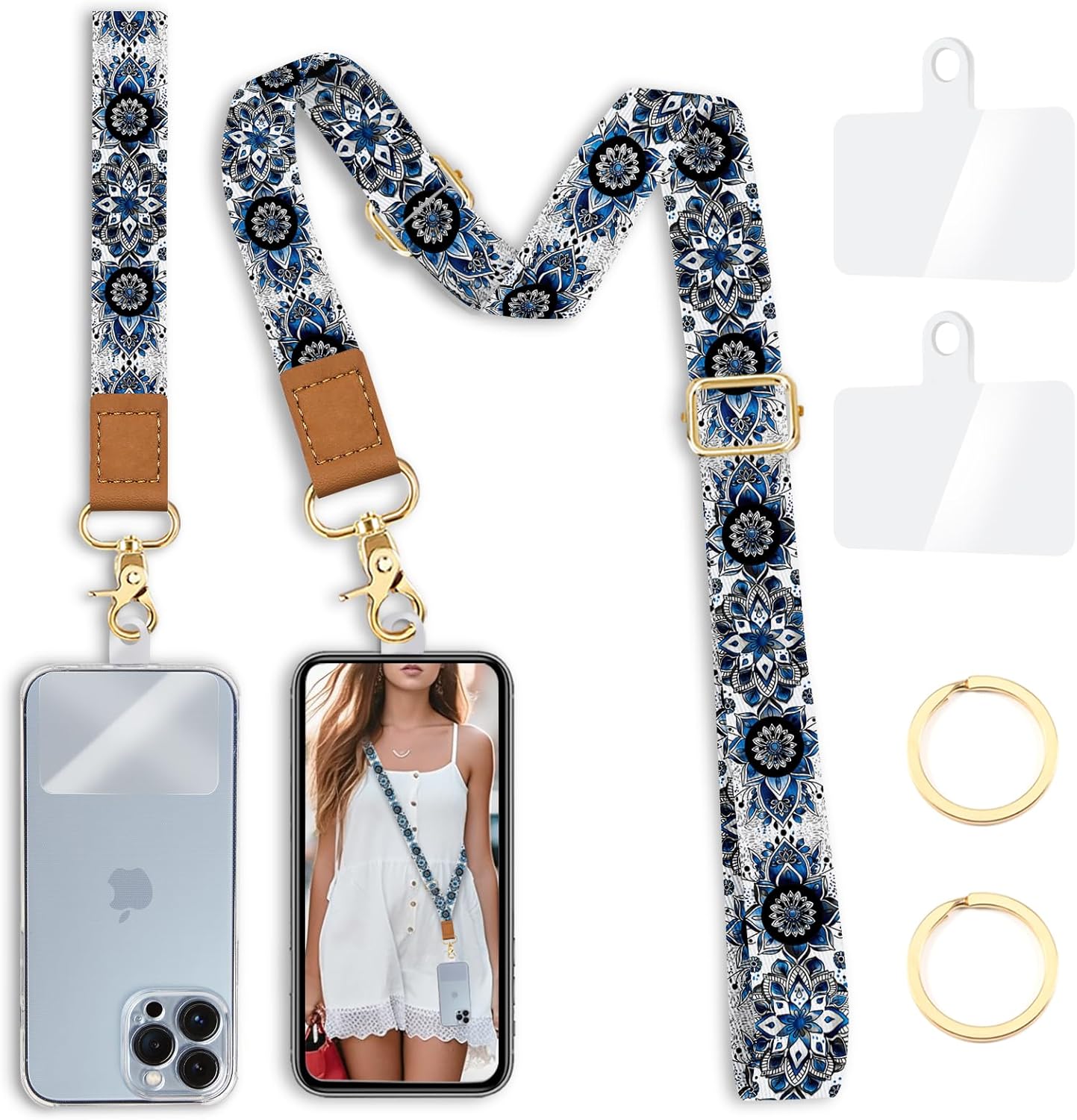 Phone Lanyard Crossbody Strap, Boho Bohemian Cell Phone...