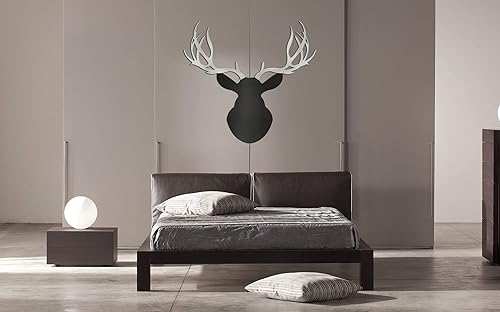 Miniatura 2 de Wildlife Urban Buck Deer - Decoración de pared, 36 x 36 pulgadas, negro, plateado