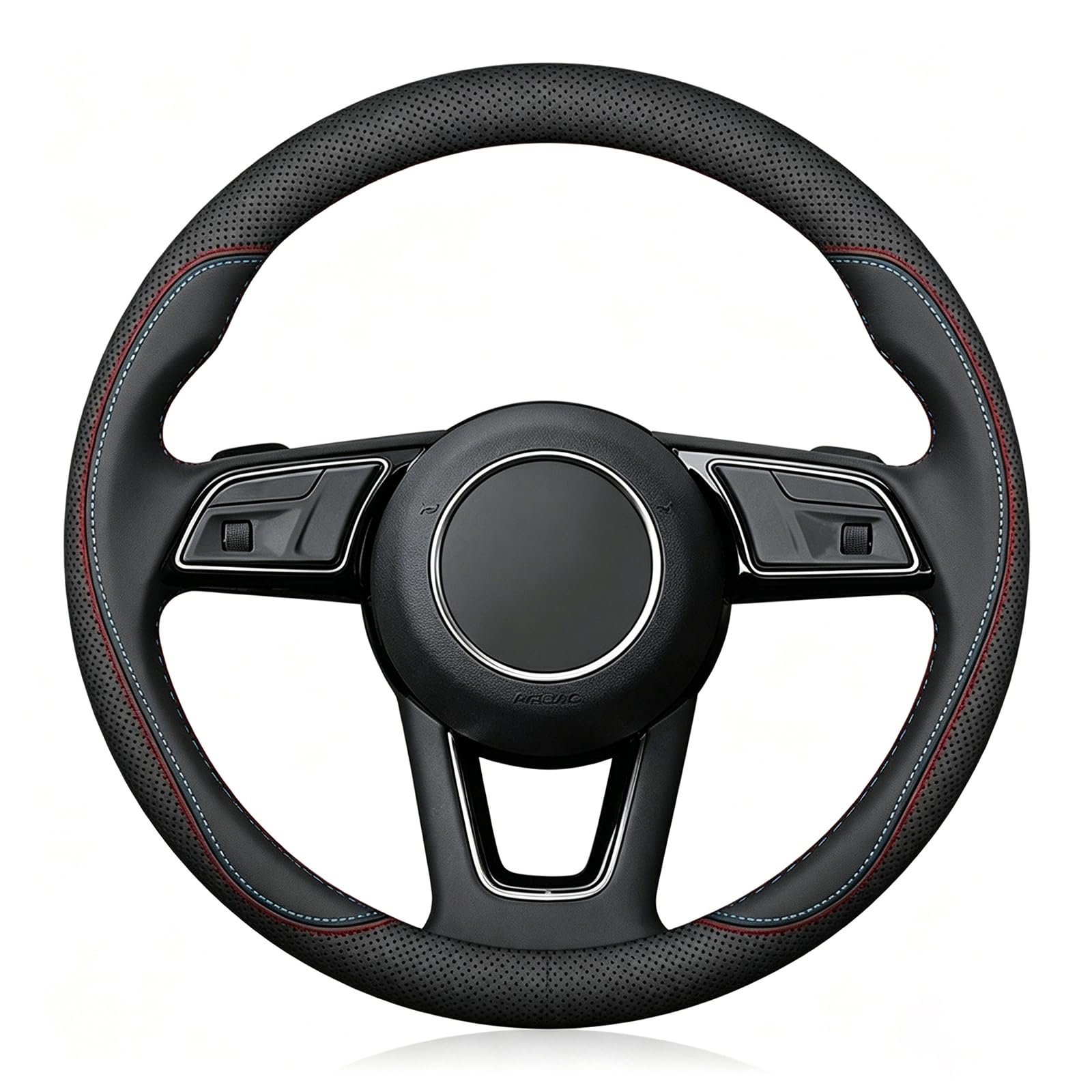 MEUZBFAQL Car Steering Wheel Cover for Mini Aceman J05 2024-2025 Leather Anti-Slip Breathable Steering Wheel Protector Stylish Car Interior Accessory,A