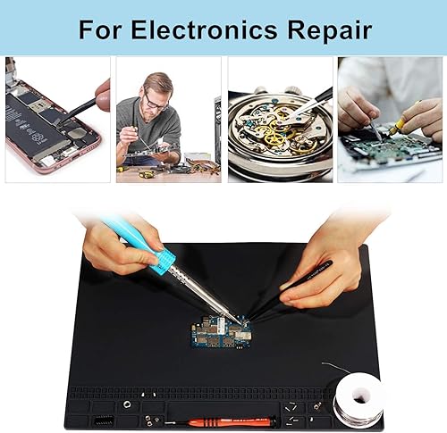 Miniatura 3 de Tapete de soldadura para reparación de electrónica de silicona premium, resistente al calor de 932 F, tapete de soldadura magnética para teléfono