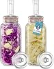 Fermenting Jar 2 Pack with Airlock - 2L for Safe Fermentation for Kefir, Kimchi, Sauerkraut, Sourdough Starter - Silicone Lids & Fermentation Weights - Fermentation Jars 2 Pack Full Set