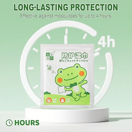 Miniatura 4 de 36 toallitas repelentes de mosquitos, aceite de menta, toallitas repelentes de insectos envueltas individualmente, protección segura y eficaz contra