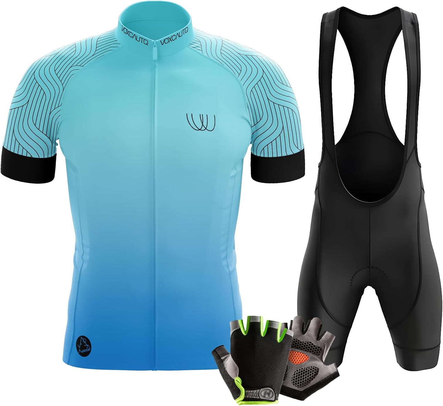 Men's Summer Cycling Short Sleeve Top and Gel Bib Shorts Set,Short Sleeve Cycling Suits Set,Cycling Jersey Kits Breathable MTB Clothing Suits