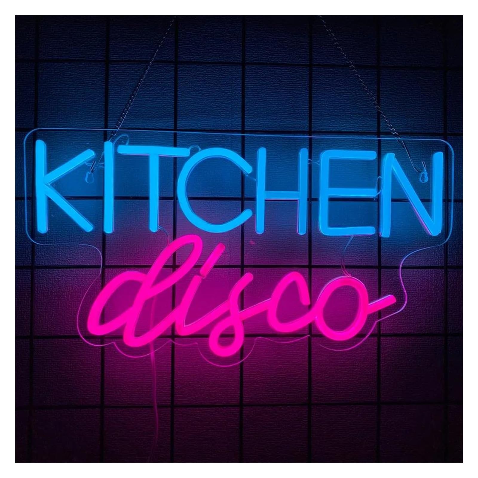 néon signe Enseigne Lumineuse Kitchen Disco À Intensité Variable, Alimentée Par USB, Pour Bar, Cuisine, Café, Restaurant, Fête, Décoration Murale, 41cmx22.5cm