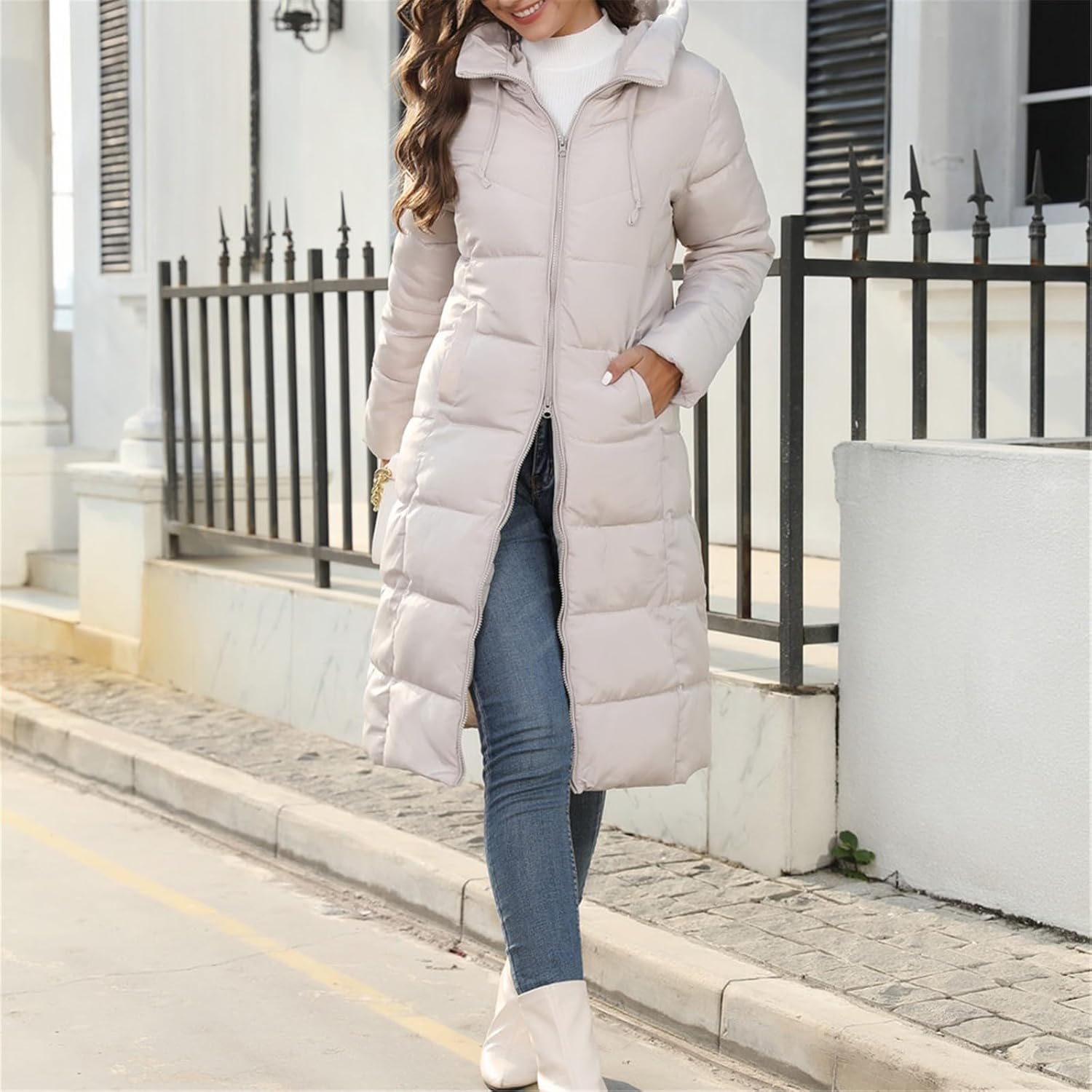 SHAOBGE Jacket for Women Plus Size Women's Packable Down Jacket Hooded Puffer Jacket Lightweight Winter Coat Jacket Women