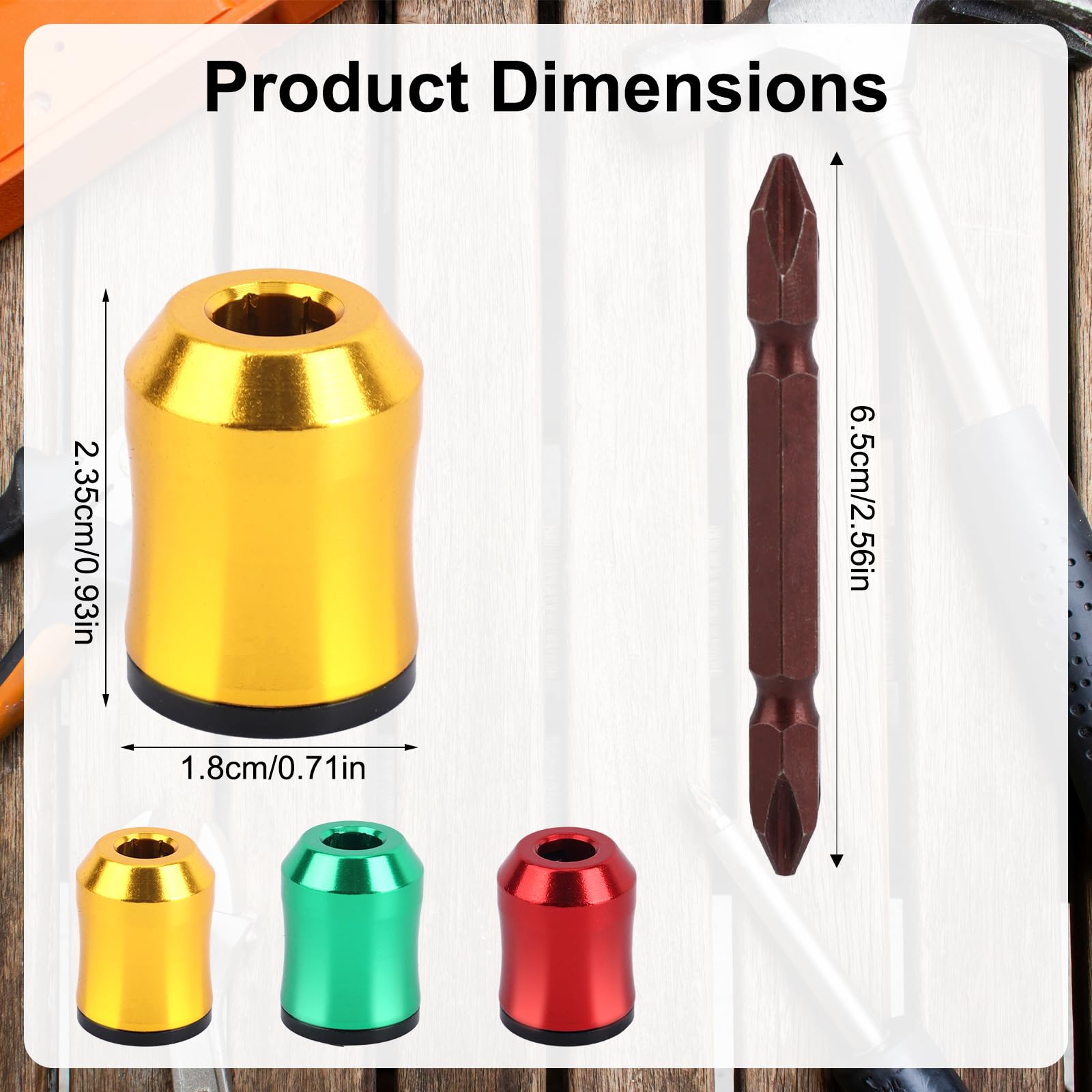 3pcs Strong Magnetic Screw Rings, Upgrade Screwdriver Head Magnetic Ring with Non-Slip Design with Double-Ended Hex Screwdriver Bit Holder for Power Drills Woodworking Mechanics & DIY Repairs — Amazon image 2