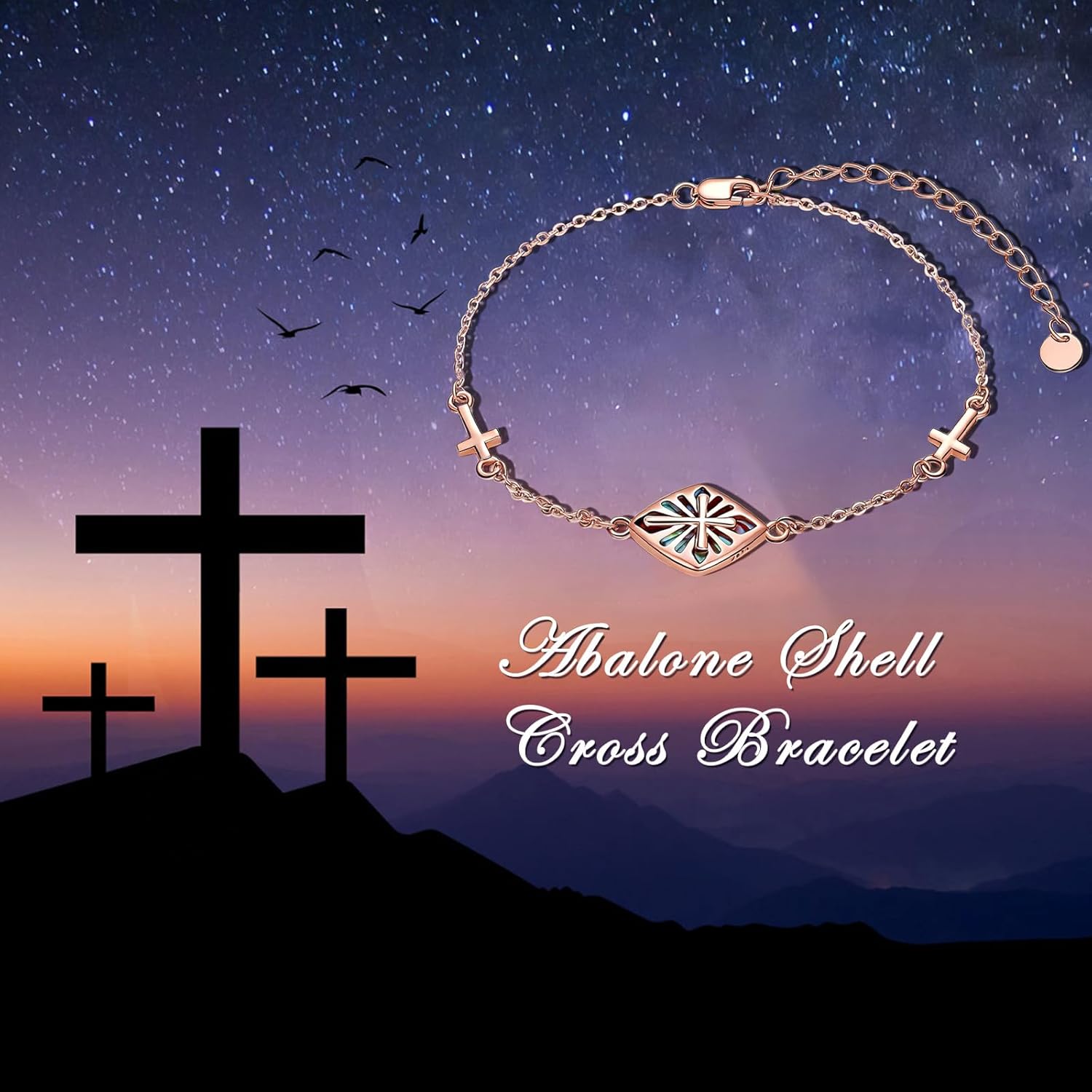 Cross Bracelet for Women 925 Sterling Silver Cross Bracelet Adjustable, Christian Jewelry, Gift for Women