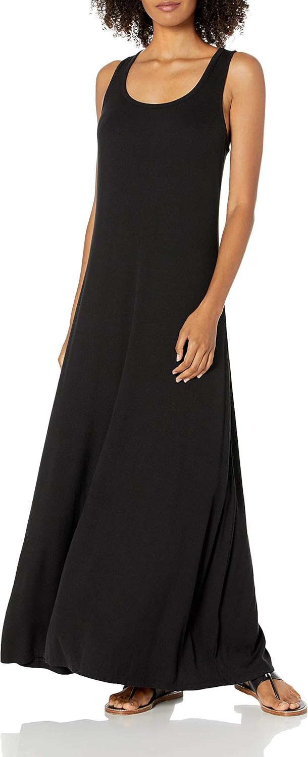 Daily Ritual womens Fine Rib Sleeveless Racerback Maxi Dress