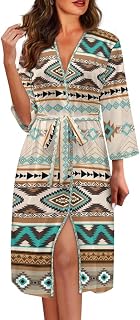 Women's Sleepwear Robe Midi Nightie Nightgown Lounge Wear Tropical Hawaiian Floral Aztec Print Valentine Pattern