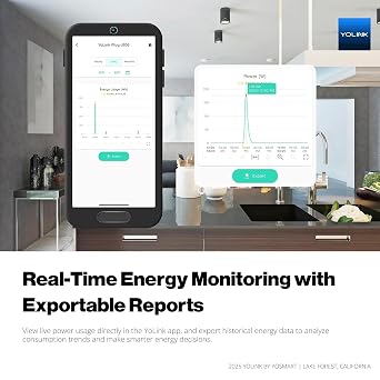 YoLink Smart Energy Plug 15A 1/4 Mile LoRa Range, High-Power Devices with Cycle Schedule, Real-Time Energy Monitoring, Overload Protection, Alerts, Alexa, Google, IFTTT, HA, Hub Required YS6614
