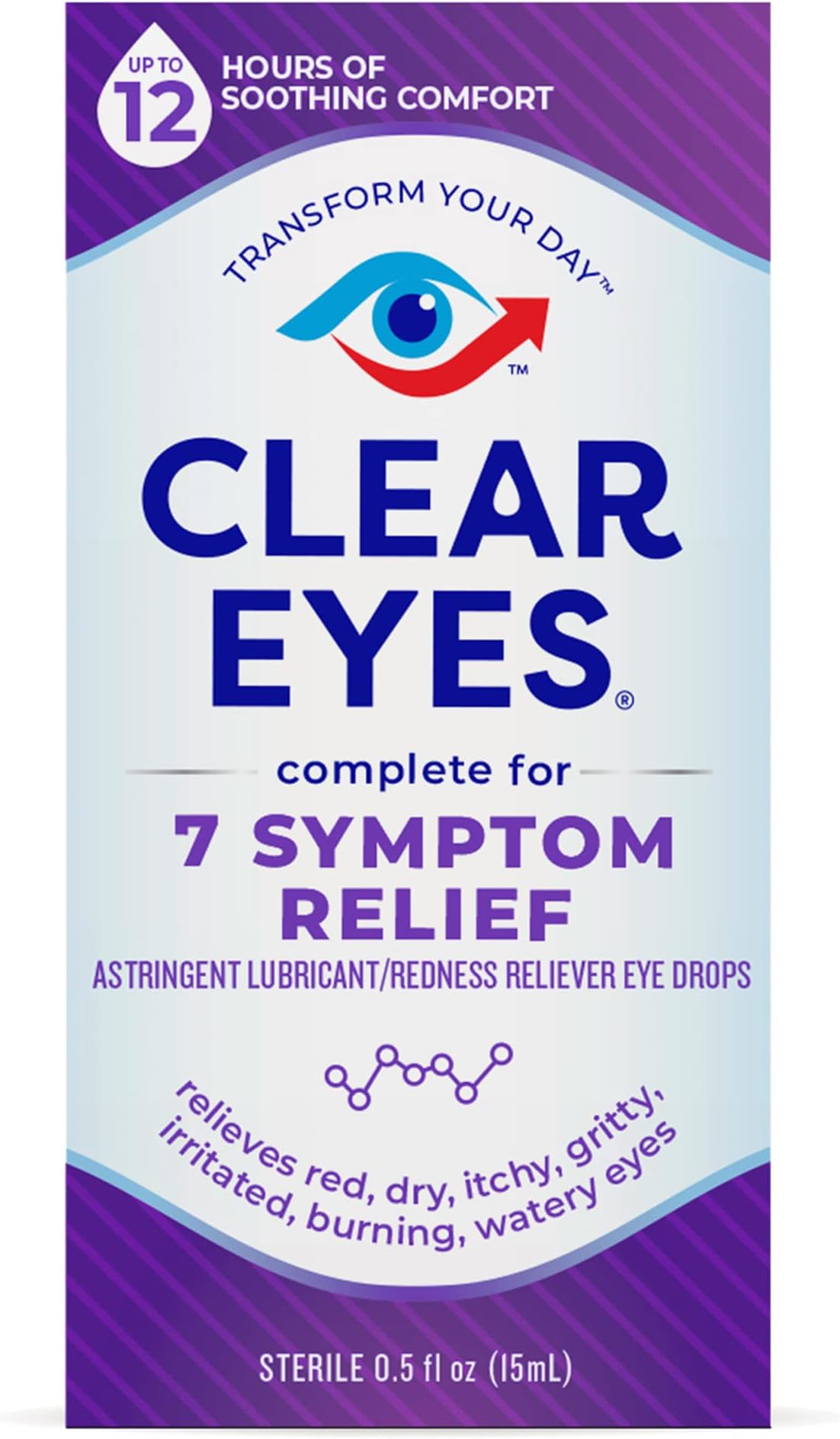 Clear Eyes 7 Symptom Relief Eye Drops, 0.5 Fl Oz